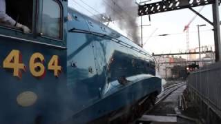 LNER A4 4464 Bittern departs London Kings Cross 31122014 [upl. by Brotherson]