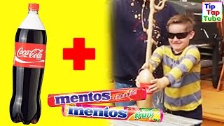 COCA COLA  MENTOS Experiment 😱 Riesen Fontäne TipTapTube [upl. by Enitsirhc]