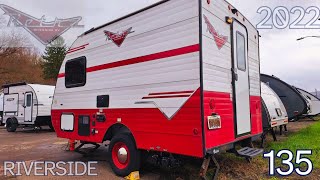 Retro 135 with checkerboard floor and redwhite decor by Riverside RV [upl. by Meilen]