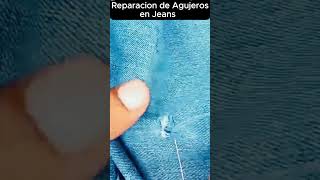 ¿Cómo reparar agujeros en jeans sin coser 🧵👖jeans agujero reparar diy manualidades [upl. by Isidor]