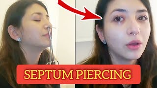 SEPTUM PIERCING  How to cry with nose piercing tutorial [upl. by Meerek]