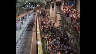 An excellent timelapse of the crowds from two concerts at Olympic Park being taken home by train [upl. by Sou]