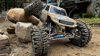 Rc crawler with clodbuster axles and 40 series mudslingers [upl. by Serafine358]