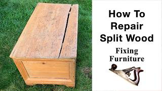 How to Repair Split Wood on a Storage Chest by Fixing Furniture [upl. by Cohl970]