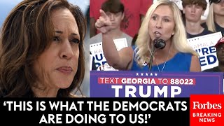 BREAKING NEWS Marjorie Taylor Greene Goes Nuclear On Kamala Harris At Trump Atlanta Rally [upl. by Ahseenyt]