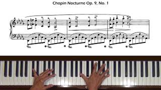 Chopin Nocturne Op 9 No 1 in Bflat minor Piano Tutorial [upl. by Andromada]