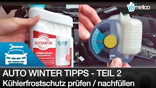 Auto Winter Tipps 2 Frostschutz Kühlflüssigkeit messen prüfen  Kühlflüssigkeit prüfen und auffüllen [upl. by Aznofla614]