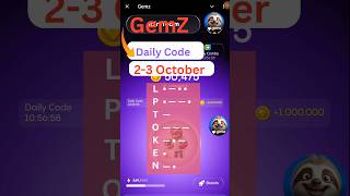 Gemz Daily Cipher 2 October  Gemz Daily Code  Gemz Daily Combo 23 October  Gemz Code Today [upl. by Akelam]