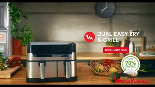 MOULINEX Dual Easy Fry amp Grill  la première friteuse à air double tiroir [upl. by Einatsed]