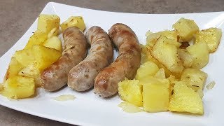 SALSICCE PATATE E CIPOLLE AL FORNO  FoodVlogger [upl. by Carlile172]