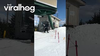 Why You Should Wear Your Skis on the Lift  ViralHog [upl. by Okram]