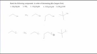 Organic Chemistry  Ranking Acidity [upl. by Stegman]