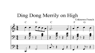 Ding Dong Merrily on High CHRISTMAS SHEET MUSIC Piano Organ amp Keyboard Book 2 [upl. by Rese]