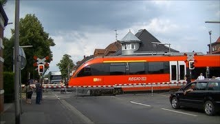 Spoorwegovergang Gronau D  Railroad crossing  Bahnübergang [upl. by Tearle599]