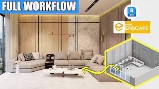 How to Create a Realistic Interior Render in Revit and Enscape  Full Workflow [upl. by Bounds375]