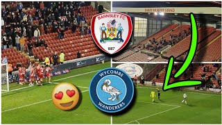 CRAZY SCENES AT THE DEATH 92ND MINUTE WINNER  RED CARD Barnsley Vs Wycombe Vlog [upl. by Medlin]