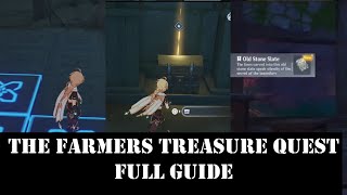 The Farmers treasure quest guide Old Stone Slate Locations amp Puzzle Genshin impact [upl. by Aicekan835]