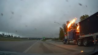 Semi Fire  I75NB FtShawnee Ohio WBreezeRd Exit Ramp 25SEP2024 ANONenterprises [upl. by Ewan987]