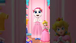 Princess Peach Makeover  My Talking Angela 2 😍💖 shorts mytalkingangela2 cosplay [upl. by Ardnaxila]