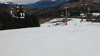 ICY AT TOP Skiing RED OLYMPIQUE  MEGEVE ski resort GoPro HD POV  Feb 2024 [upl. by Alaehs]