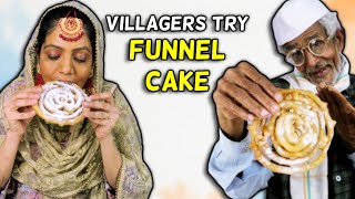 Villagers Try Funnel Cake For First Time  Tribal People Try A Funnel Cake For First Time [upl. by Eiramoj]