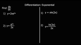 Differentiation  e and ln [upl. by Eberle]