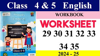 Worksheet 29 30 31 32 33 34 35 Class 4 5 English Workbook  Kaksha 4 5 English Worksheet 29 to 35 [upl. by Rizika81]