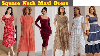 Square Neck Maxi DressDress Design430Mix Design [upl. by Eellah]