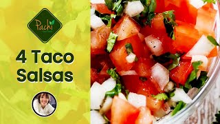 4 Taco Salsas Avocado Salsa Recipe  Tomatillo Avocado Salsa  Pico De Gallo Salsa Recipe [upl. by Somerset]