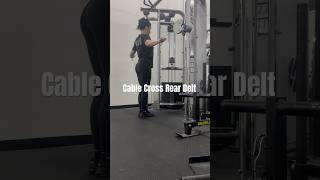 Cable Cross Rear Delts  Angela at American Strength Training Center reardelts reardelts [upl. by Asim]