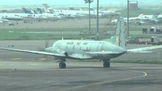 Indian Air Force Avro Hawker Siddeley 748 Taxiing at Delhi IGI Airport [upl. by Krutz]