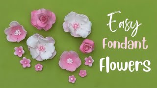 Easy fondant FLOWERS tutorial for beginners [upl. by Jocko]