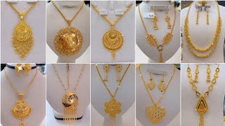 Lightweight Gold Chain pendant set designs Dailywear Chain set [upl. by Sitelc]