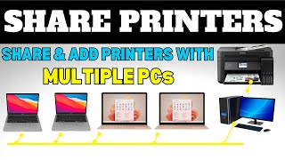 How to Install Add and Share Printer with Multiple Computers  Step by Step  Network Printer Share [upl. by Edualc]