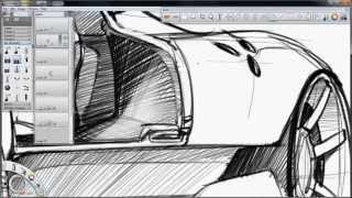 SketchBook Pro  Supercar Concept Sketch [upl. by Ecirehc252]