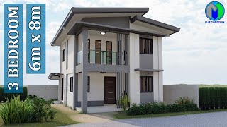 Two Storey House Design 6x8m  48sqm [upl. by Doy]