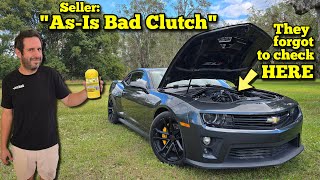 I Bought an Auction Camaro ZL1 with a quotBad Clutchquot and Fixed it in 3 Minutes [upl. by Eimmat585]