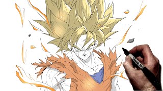 How To Draw Goku SSJ ALT  Step By Step  Dragon Ball [upl. by Anitnoc389]