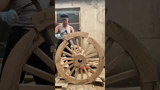 Carriage wood wheel making process [upl. by Aneis]