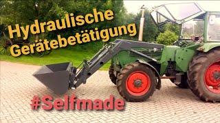 Frontlader umbau Hydraulische Gerätebetätigung nachrüsten eigenbau Fendt Farmer 108s [upl. by Irab95]