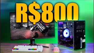 PC GAMER BARATO DE R800 l RODA MUITOS JOGOS MONTAGEM E TESTES [upl. by Aliahkim]