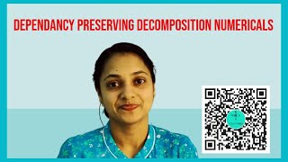 Dependancy preserving decomposition  numericals  Malayalam  Chapters [upl. by Eirrotal]