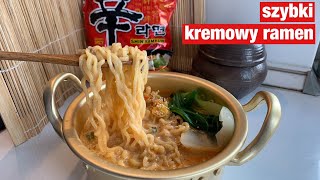 Kuchnia koreańska 🇰🇷  szybki przepis na kremowy ramen  ramyun 🍜🥛🌶 [upl. by Gleason]