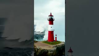 Is This Lighthouse Strong Enough to Face a Towering Wave lighthouse ocean roughseas [upl. by Raama]