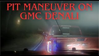 ARKANSAS STATE POLICE  PIT  TVI Maneuver on GMC Denali pursuit pit [upl. by Anileh]