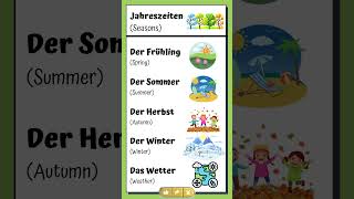 Learn German Seasons and Weather Vocabulary  Beginner German 🇩🇪 germanforbeginners languages [upl. by Narag]