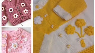 Baby girl knitting sweater embroideryknitting knitting sweater baby girl sweater new embroidery [upl. by Mihe327]