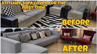 Living room transition  Sofa cover stitching ideas [upl. by Janine]