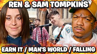 Americans React to Ren amp Sam Tompkins  EARN IT  MANS WORLD  FALLING [upl. by Yllom75]