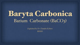 Baryta Carbonica  Allen’s Keynotes  Well Explained [upl. by Blanka]